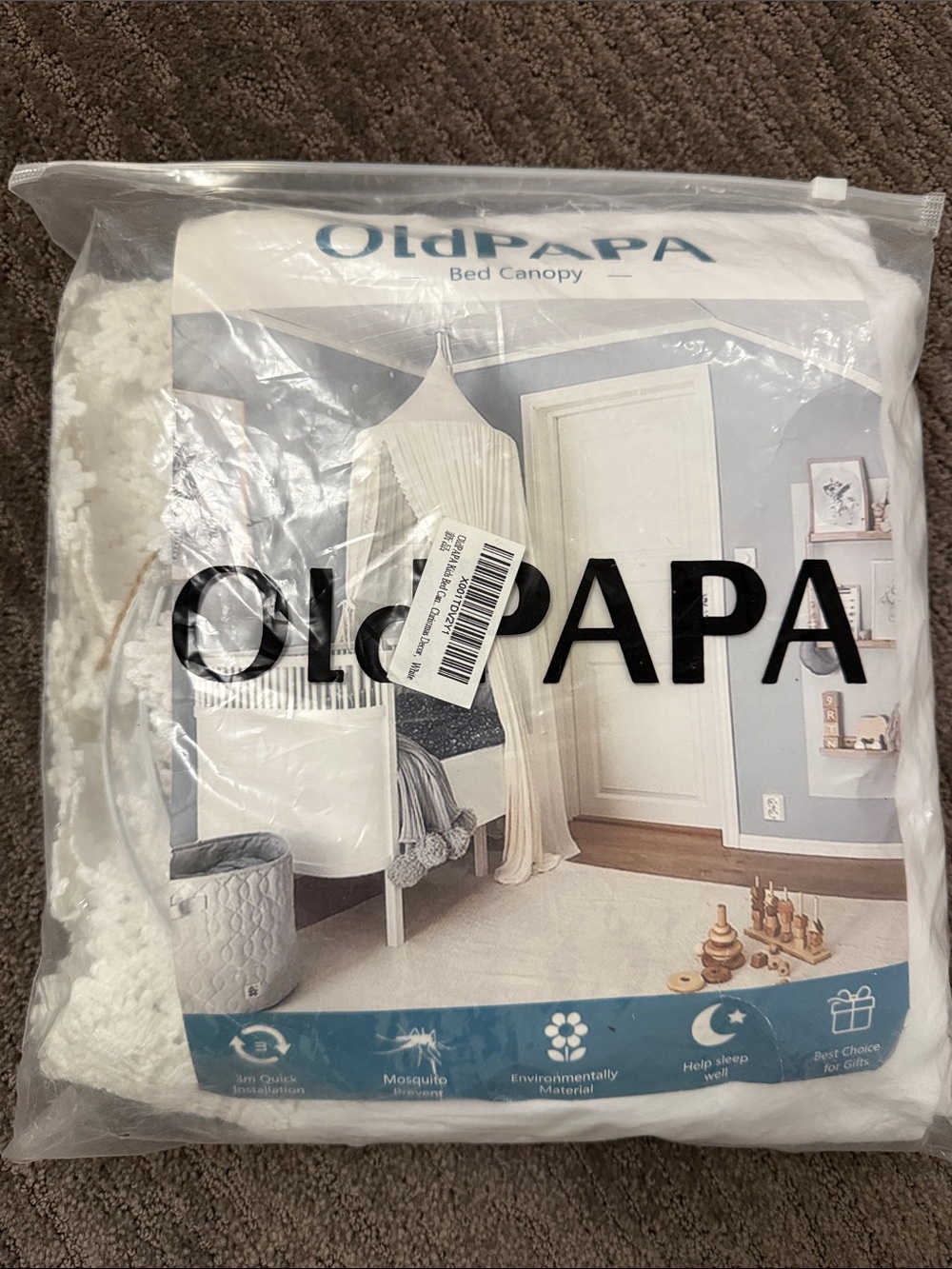OldPAPA White Bed Canopy
